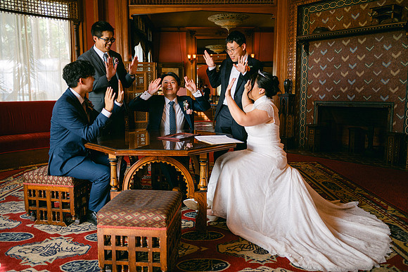 Christine and Alex Castle Green Wedding
